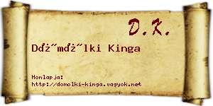 Dömölki Kinga névjegykártya