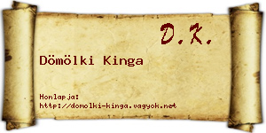 Dömölki Kinga névjegykártya